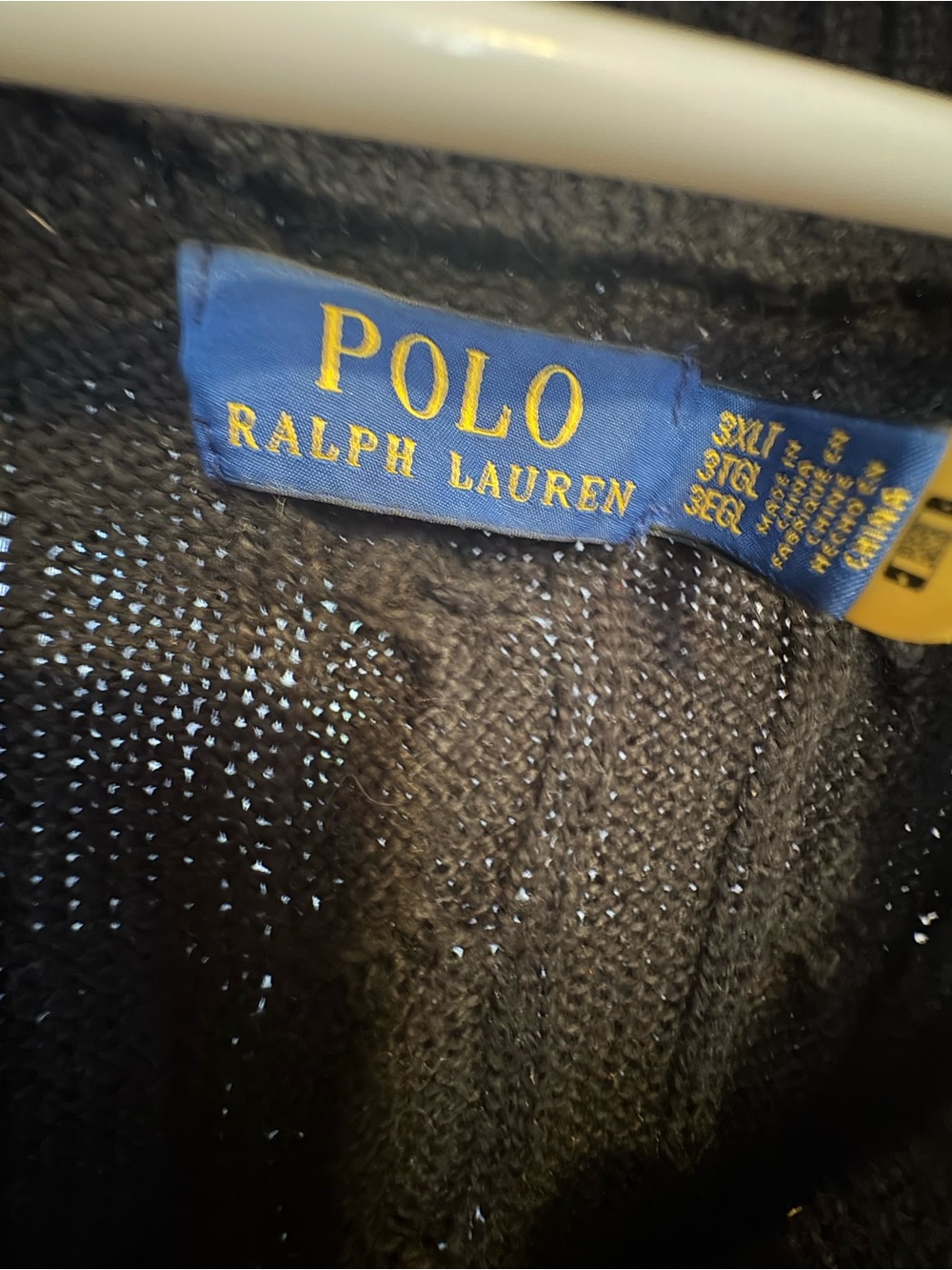 Ralph Lauren Black Cable-Knit Sweater with Gold Logo Tag - Picture 2 of 2